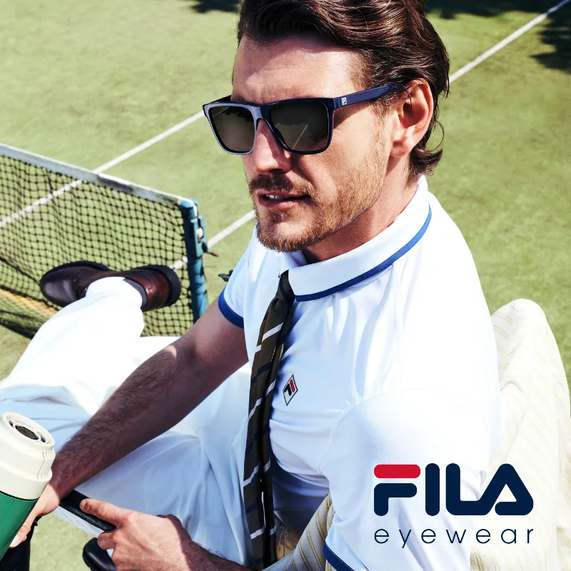 2 Hombre deportista con gafas de sol Fila de estilo urbano.